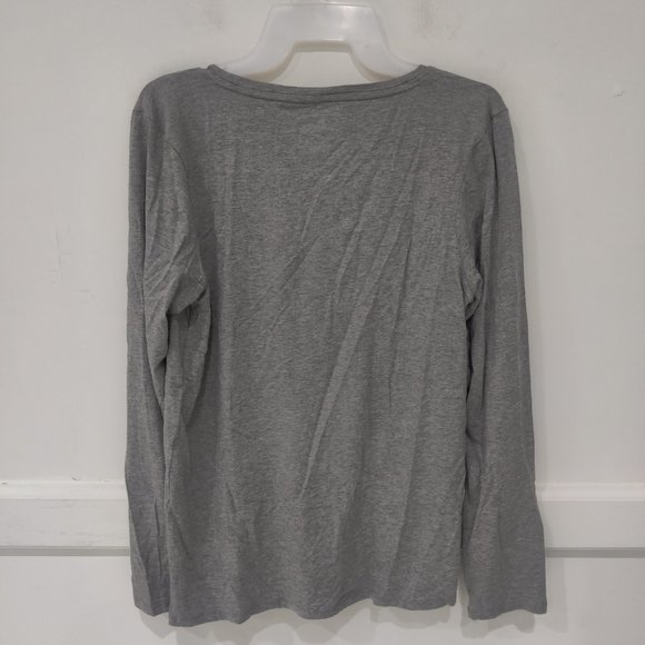 NWT Lucky Brand Women 2 Pk Long Sleeve Lounge Crew Neck Top Gray Size M $50 C911 - Picture 2 of 2